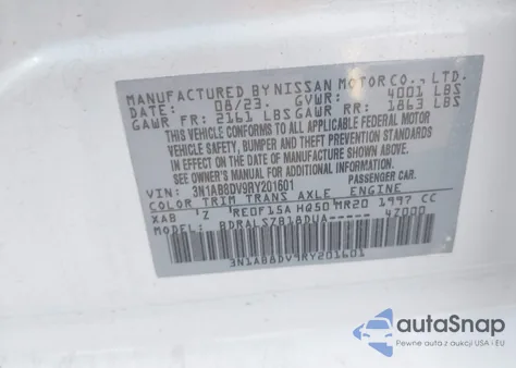 2024 Nissan Sentra Sr Xtronic Cvt из США, поврежденный, VIN 3N1AB8DV9RY201601